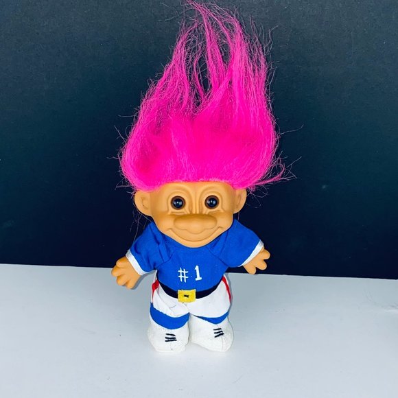 Russ Troll Doll #1 Sports Player Guy Jersey Uniform Pink Hair Pretend Play Toy - Picture 1 of 6